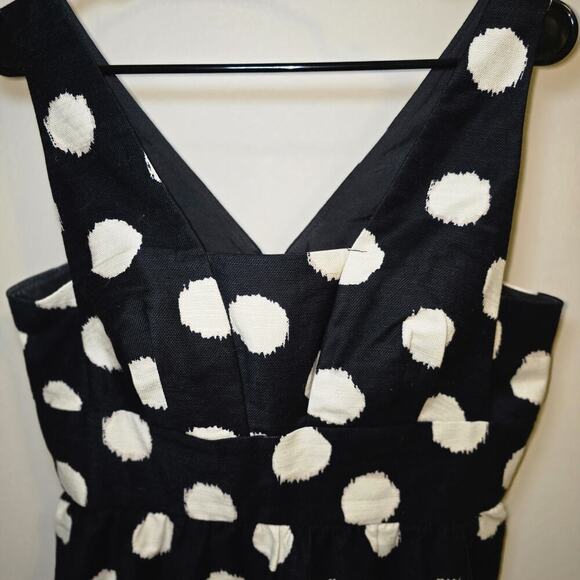 LOFT Petites size 10P Black White Polka Dot Fit & Flare Sleeveless Dress - Picture 11 of 16